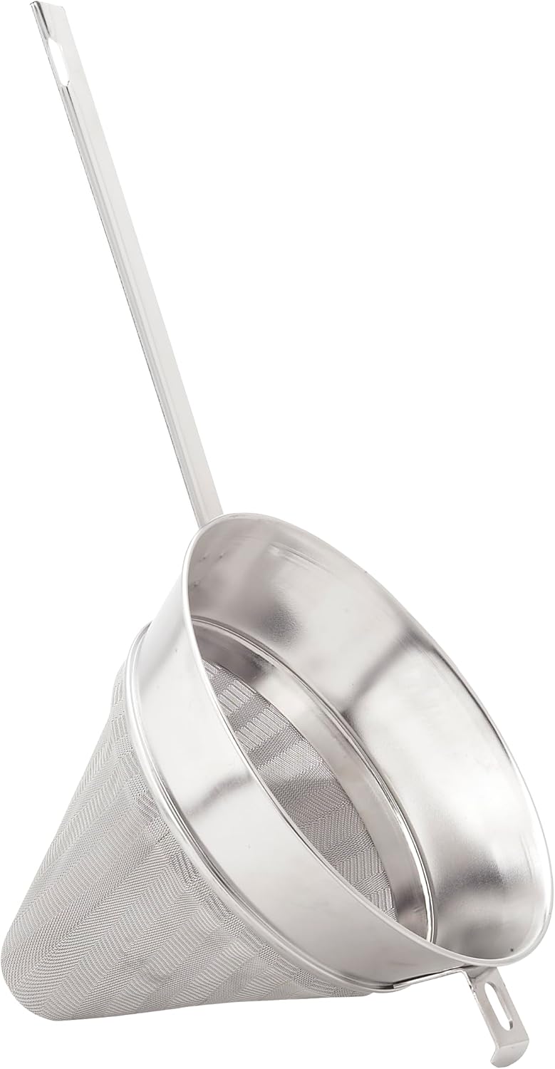 HIC Kitchen Chinois Fine-Mesh Cone Sieve, 18/8 Stainless Steel, For Straining Sauces, Soups, And Purees, 7-Inch Diameter