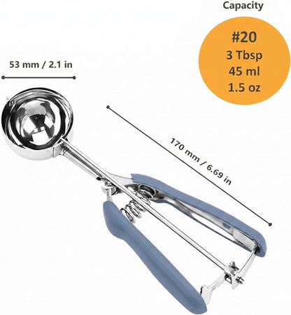 Cookie Scoop, Ice Cream Scoop, 1Tbsp/15 ml/0.5oz Cookie Scoops for Baking, 18/8 Stainless Steel Cookie Scooper for Baking, Ice Cream Scooper with Trigger Release, Cookie Dough Scoop with Non-slip Grip