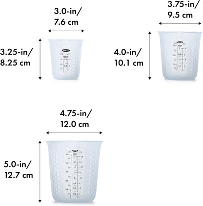 OXO Good Grips 4-Cup Squeeze & Pour Silicone Measuring Cup with Stay-Cool Pattern
