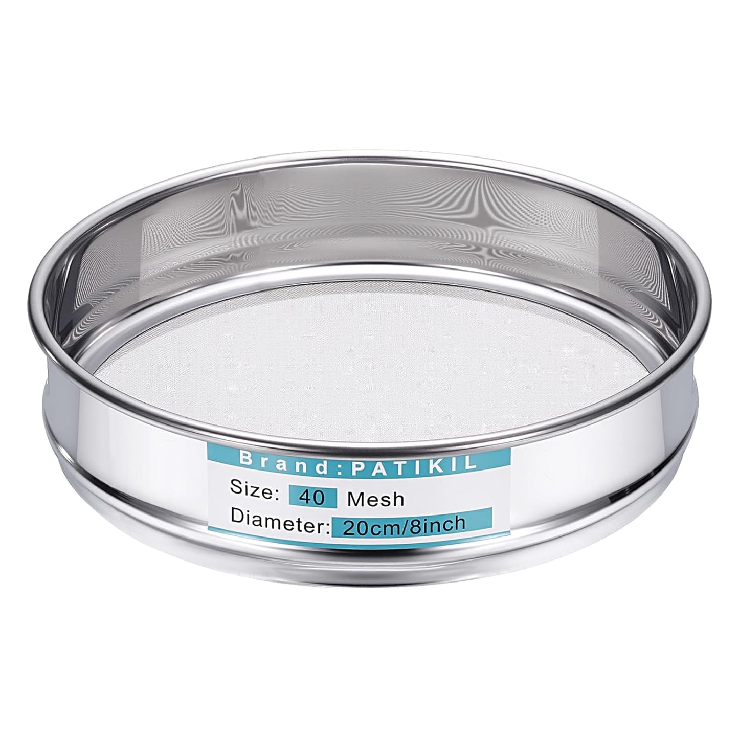 PATIKIL 325 Mesh(0.045mm) Lab Sieve, 3.9"(10cm) Diameter Sifting Screen 304 Stainless Steel Wire Cloth Fine Mesh Sieve for Industrial Laboratory Home Soil Sifter Dry Sift Screens Hash - Colors A