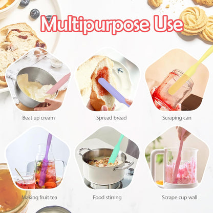 Silicone Jar Spatula, 3Pcs Spatulas Kitchen Set, Heat Resistant Jam Spreader for Baking Mixing Cake Cream Butter Scraper