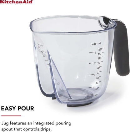 KitchenAid KQ298OSOBA Gourmet Set of 3 Measuring Jugs, Onyx