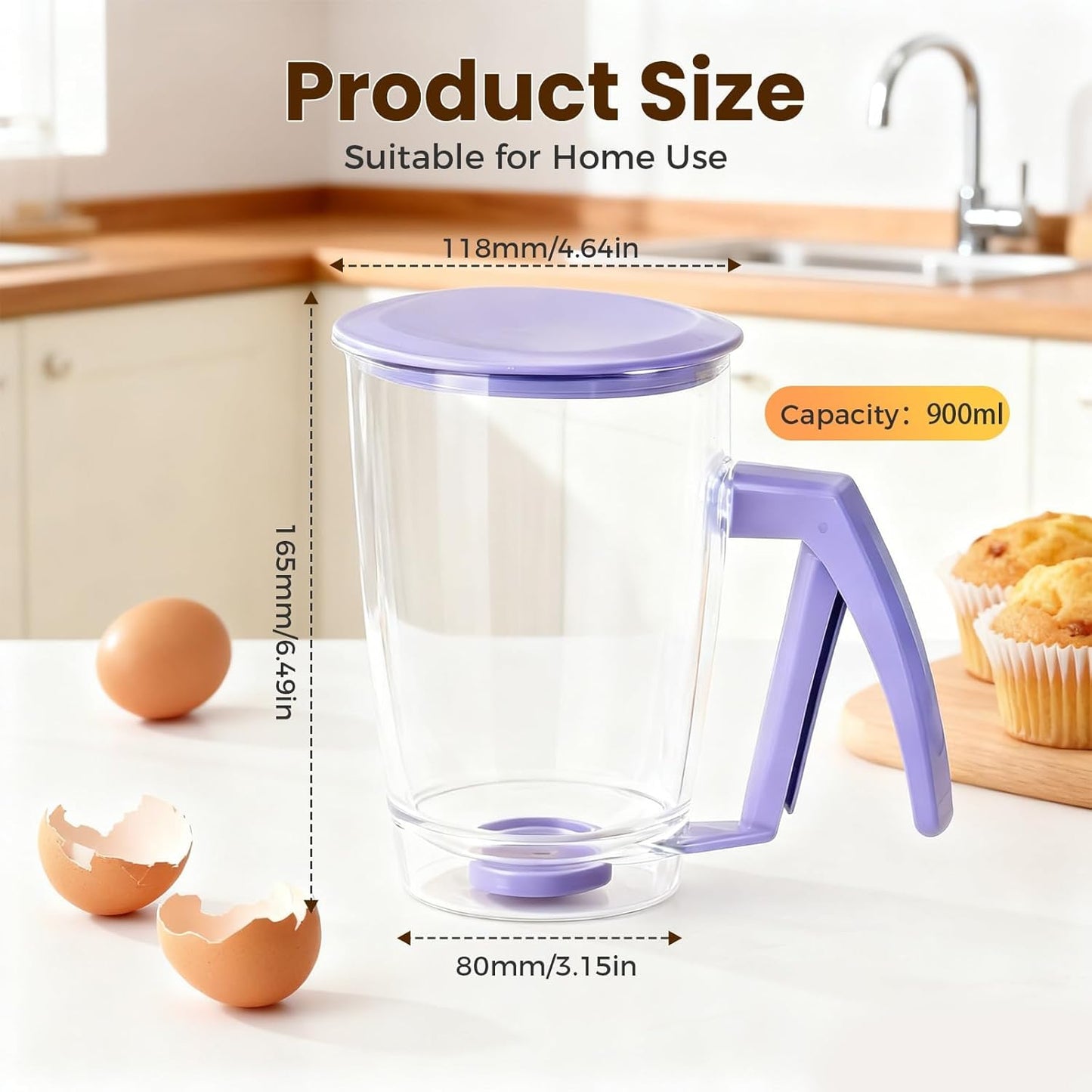 Pancake Batter Dispenser with Squeeze Handle, 4-Cup ABS Plastic Batter Bottle for Pancakes Waffles Cupcakes Muffins Crepes, Easy Clean Dishwasher Safe Baking Tool with Measurement Scale (1pc)