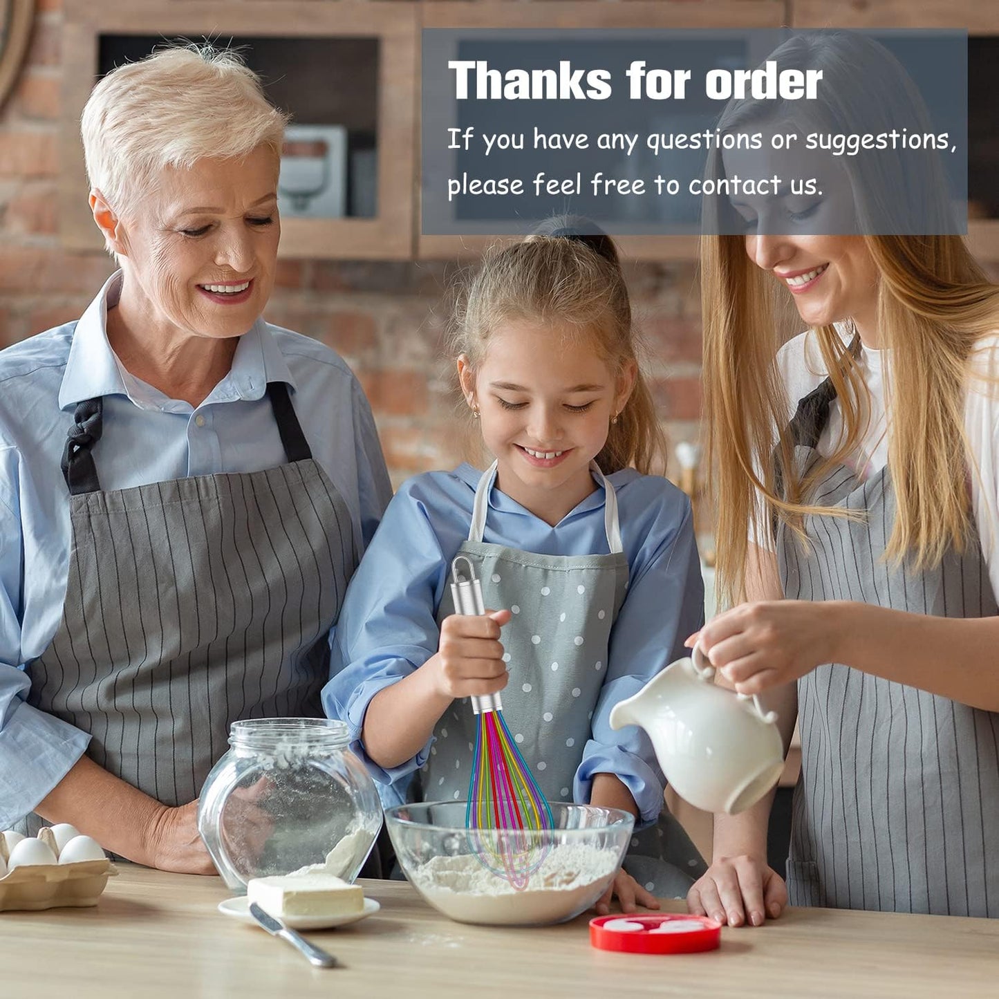 OYV 304 Stainless Steel Whisk Set, Dishwasher Safe Rustproof Metal Whisk, Professional Balloon Wire Whisks for Kitchen Cooking, Perfect For Blending, Whisking, Baking, Beating, 3 Packs (8" 10" 12")