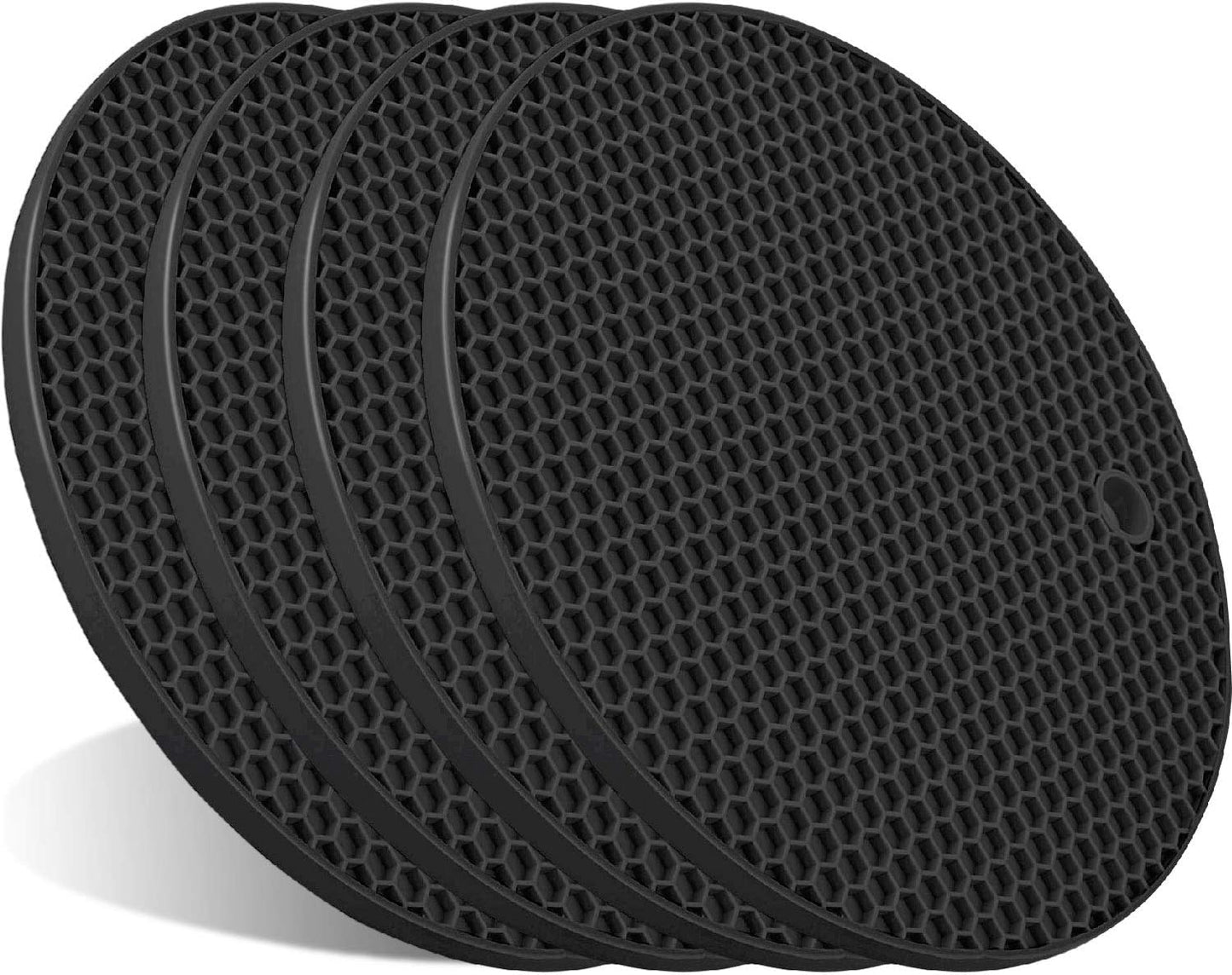 4 Pcs Trivets for Hot Dishes, Kitchen Heat Resistant Silicone Trivet, Extra Thick, Large, Non Slip (3. Beige)