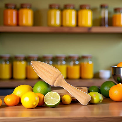 Wooden Citrus Juicer - Manual Handheld Lemon Orange Reamer with Ergonomic Grip, Durable Fruit Squeezer Tool for Home/Bar/Cafe Use, Portable Kitchen Accessories for Juicing Limes and Citrus Fruits