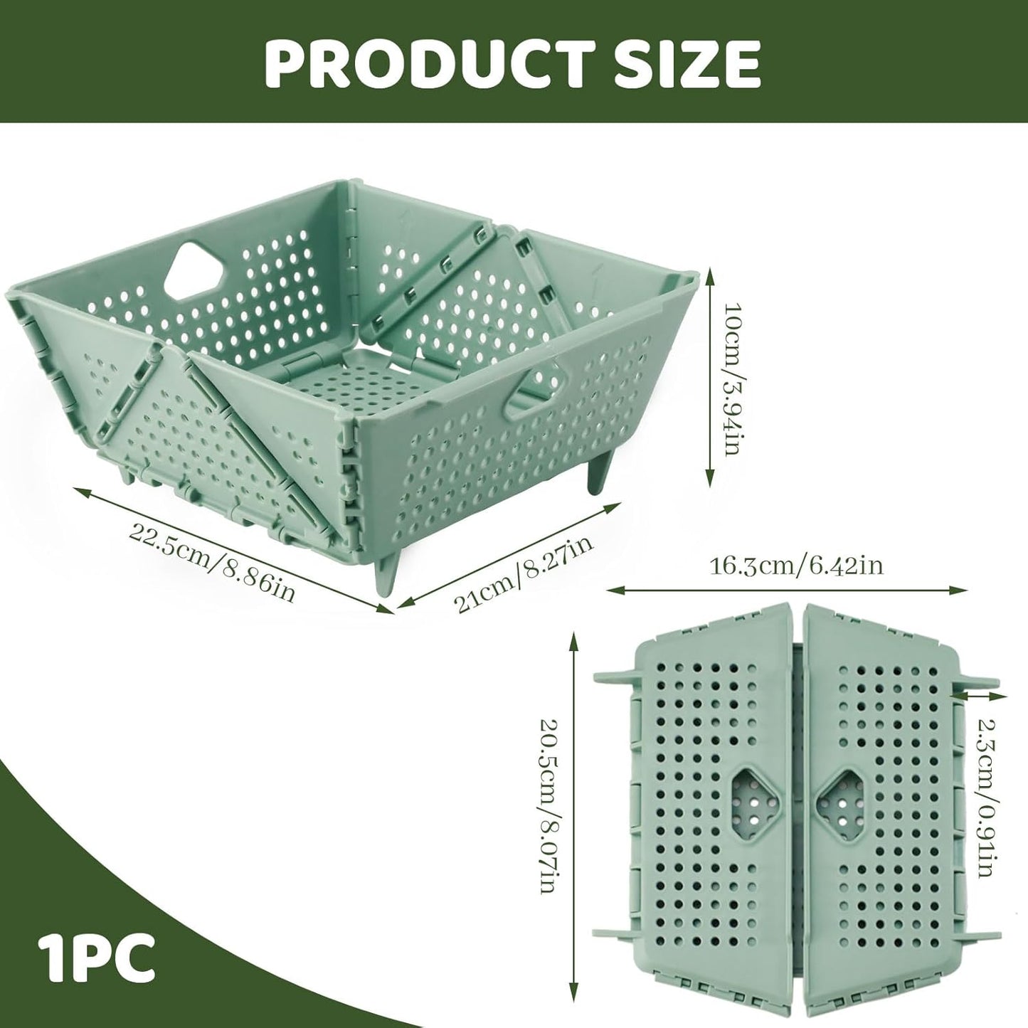 Plastic Collapsible Strainers and Colanders, Foldable Food Strainer for Kitchen, Space-Saving Folding Drain Basket Bowl for Pasta Fruit Vegetables Drainage Storage Dishwasher (Apricot)