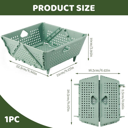 Plastic Collapsible Strainers and Colanders, Foldable Food Strainer for Kitchen, Space-Saving Folding Drain Basket Bowl for Pasta Fruit Vegetables Drainage Storage Dishwasher (Apricot)