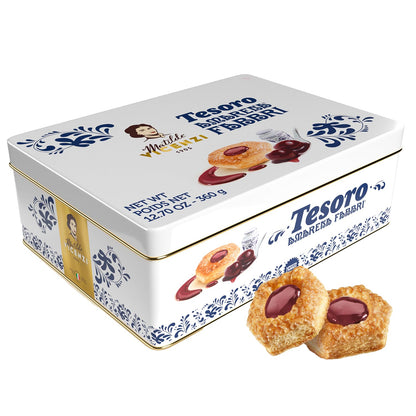 Tesoro Raspberry Filling by Pasticceria Matilde Vicenzi, Raspberry Cream Filled Puff Pastry Patisserie, Kosher Dairy, Made in Italy, 3.17oz (90g), 4-Pack
