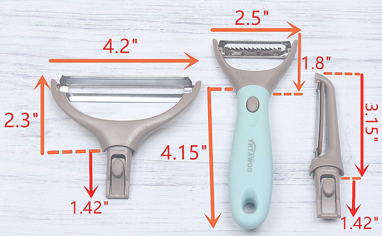 Fruit Peeler Vegetable Peeler 3-in-1 Trio Peeler Set Julienne Peeler Potato Peeler Vegetable Peeler Slicer Stainless Steel