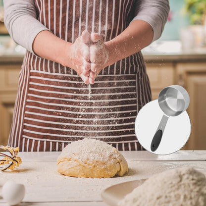 1/4 Cup Measuring Cup, 60 ML Stainless Steel Coffee Measuring Scoops, Single Metal Coffee Scoop with Black Silicone Handle