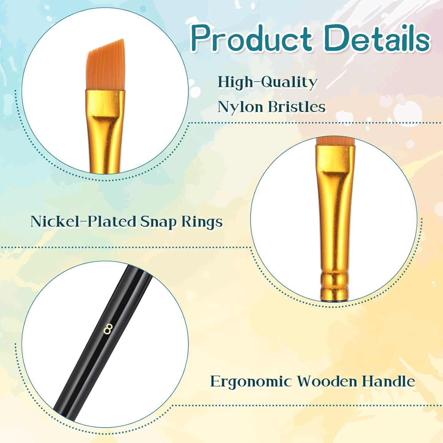 6 PCS Food Paint Brushes, Cake Painting Brushes Set Cooking Paint Brush Multifunction Cake Decorating Brush for Cookie Cake Pastry Baking