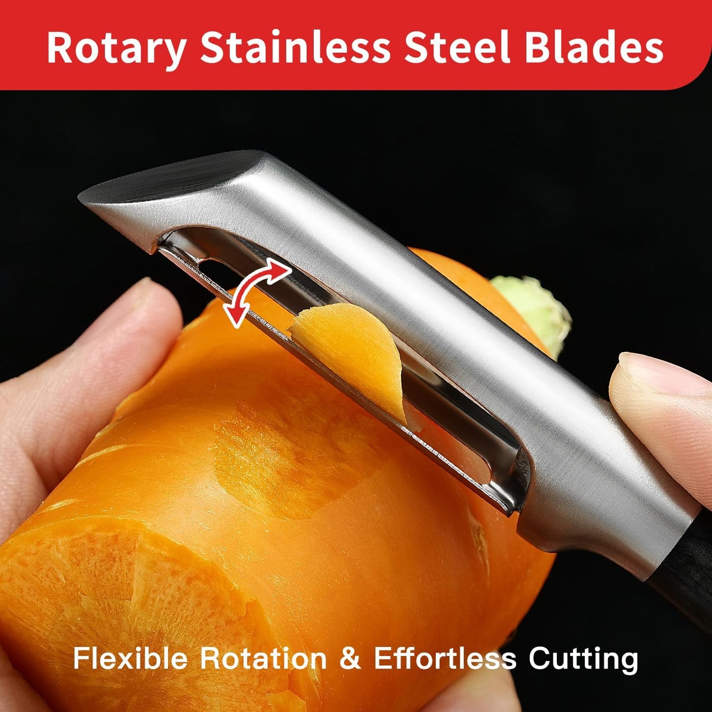 Serrated Blade Premium I Type 304 Stainless Steel Multifunctional Kitchen Peeler Real Wood Handle Ultra Sharp Blade Vegetable Potato Apple（Agarwood）