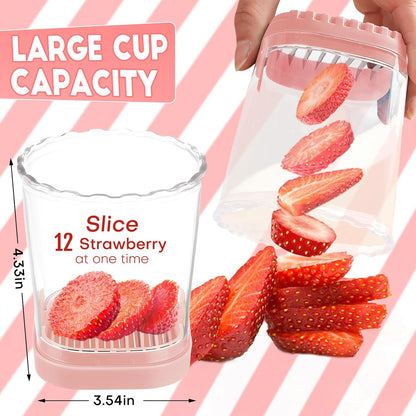 Creative Strawberry & Fruit Slicer - Detachable Cutter with Push Plate (Black)