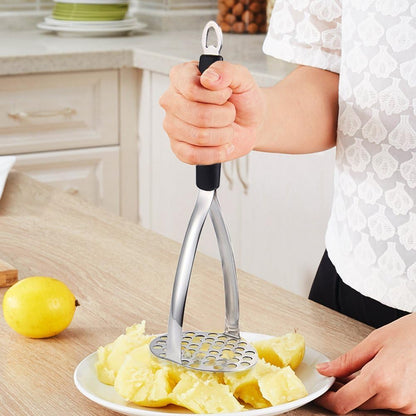 Joyoldelf Heavy Duty Stainless Steel Potato Masher with Potato Peelers, Masher Kitchen Tool & Food Masher/Potato Smasher with Silicone Handle, Perfect for Bean, Vegetable, Fruits, Avocado, Meat