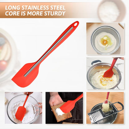 Premium Grade Stainless Steel Spaetzle Maker with Anti-slip Rubber Handle, Spider Strainer Skimmer, Silicone Scraper and Plastic Brush, Homemade German Egg Noodle Dumpling Making Tool Set