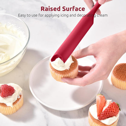 U-Taste Skinny Silicone Jar Spatula: 600ºF Heat-Resistant Food-Grade 10in Long Narrow Sourdough Stirring Stick, Seamless Flexible Peanut Butter Spreader for Scraping Icing Bread Cream, Jam (Aqua Sky)