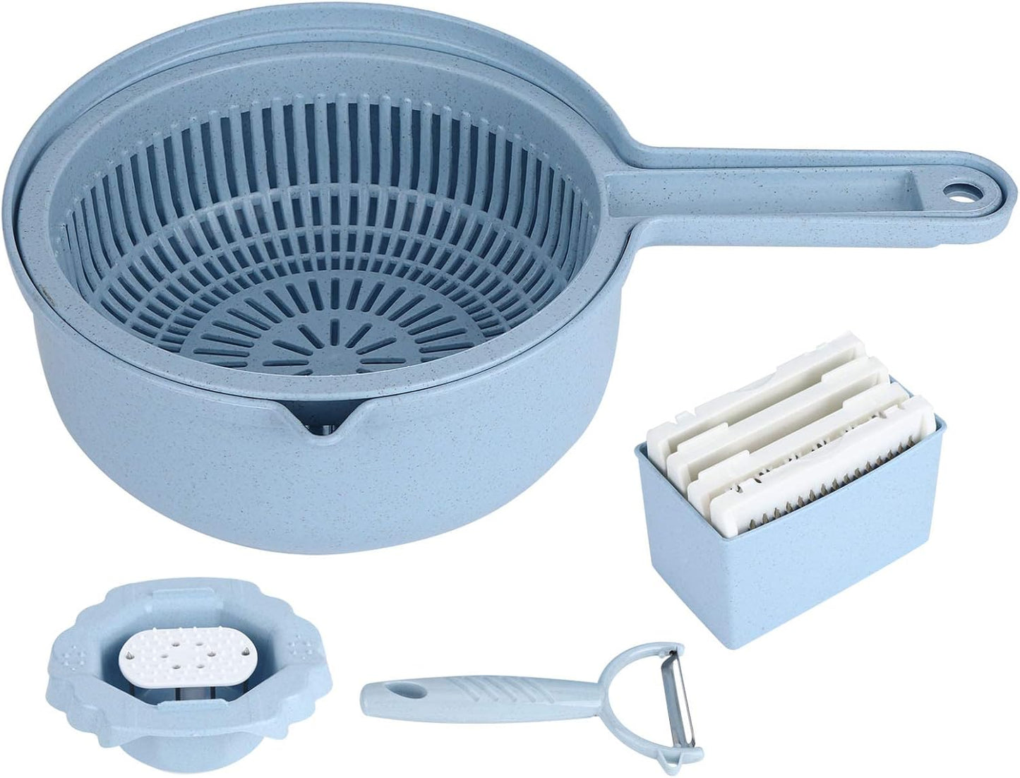 Food and Chopper Manual Vegetable Cutter with 4 Blades for Potatoes Carrots Cucumbers and More Safe Hand Guard Included Kitchen Utensil for Efficient Slicing and Dicing