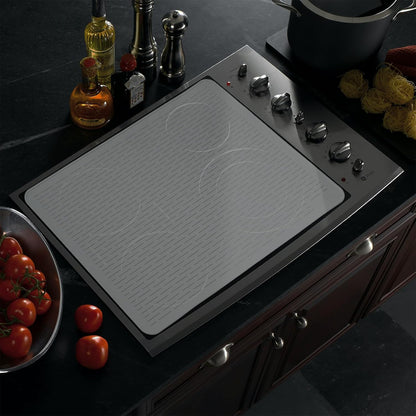 YUHFERA Stove Top Cover for Electric Stove - Silicone Stove Mat for Glass Top, Glass Cooktop Protector, XL Dish Drying Mats for Kitchen,Oven Covers for Electric Stove (Black,30 x 21)