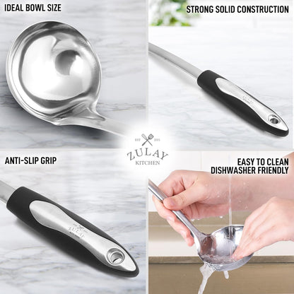 Zulay Kitchen Stainless Steel Spatula - 14.8” Heat-Resistant Metal Slotted Turner for Cooking, Frying & Grilling - Durable, Rust-Proof & Dishwasher Safe Kitchen Utensil for Everyday Use