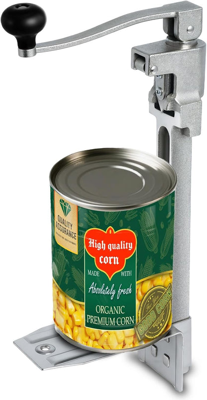 Commercial Can Opener Heavy Duty, 16" Stainless Steel Manual Table Can Opener for #10 Cans up to 10" Tall, Industrial Kitchen Tool with Cast Steel Base & Stainless Steel Blade