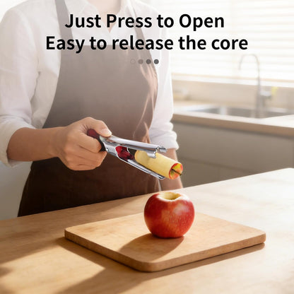 Apple Corer Tool, Stainless Steel Apple Core Remover with Ergonomics Handle - Sharp Serrated Blades - Dishwasher Safe