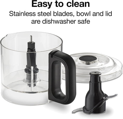 Proctor Silex Durable Electric Vegetable Chopper & Mini Food Processor for Chopping, Puree & Emulsify, 1.5 Cup, White