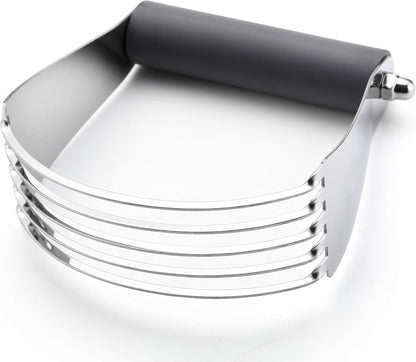 Spring Chef Dough Blender, Top Professional Pastry Cutter with Heavy Duty Stainless Steel Blades, Medium Size, Black