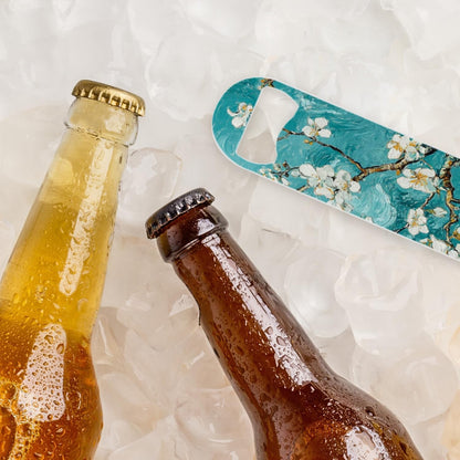 2 PACK Beer Bottle Opener, Stainless Steel Flat Bottle Openers,7 inch Metal Decor,Pink And Gold Marble