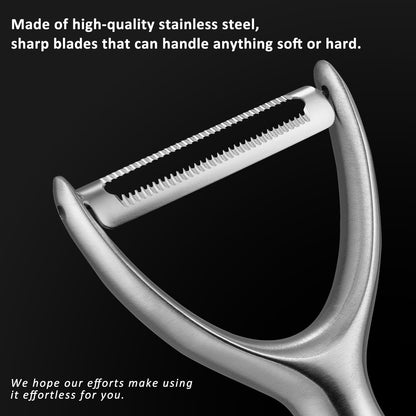 Serrated Blade Premium I Type 304 Stainless Steel Multifunctional Kitchen Peeler Real Wood Handle Ultra Sharp Blade Vegetable Potato Apple（Agarwood）