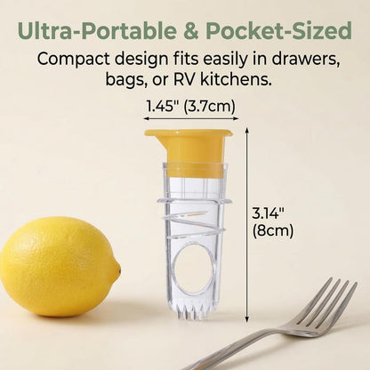 Lemon Mini Squeezer, Screw Top Lemon squeezer Juicer Mini Manual Squeezer, Portable Juicer With Lid, Squeeze Lime for Drinks, Cocktails (Yellow +Green)