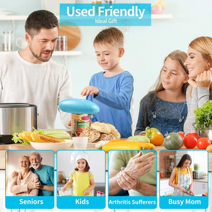 Can Opener Electric - Upgraded One-Touch Automatic, Smooth Edge, USB-C Rechargeable, Perfect for Seniors (Black)