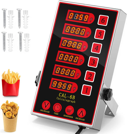 Relaxweex 1 Pack Commercial 8 Channel Digital Kitchen Timer, Multi-Countdown Timer with Loud Alarm & Large LCD Display, Wall Mount or Countertop for Restaurant, Fry Station, Baking & Lab Use