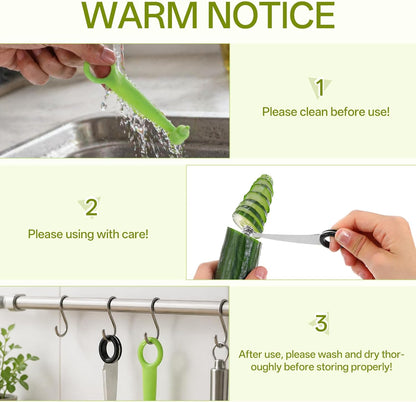WLLHYF 3 Pcs Spiral Potato Cutters, Stainless Steel Potato Cutters Peelers Portable Vegetable Spiralizer Cutter Manual Spiral Slicer Kitchen Tools for Potatoes Tomato Cucumber Carrot Fruits