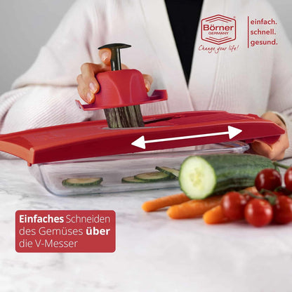 BORNER V Mandoline Slicer Kitchen V1 ClassicLine Starter Set | Vegetable Grater Börner - Quality Made in Germany, Color:Orange