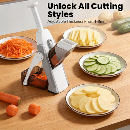 Slicer Vegetable Cutter, Mandoline Slicer for Potato Chips, Fries, Vegetables, and Fruits. Multiple Thickness Options Available. Quick Vegetable Salad Chopper