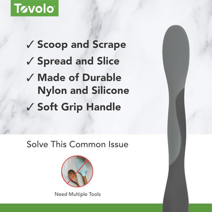 Tovolo Tool for Kitchen Meal Prep to Scoop Spread Slice and Scrape,White/Gray