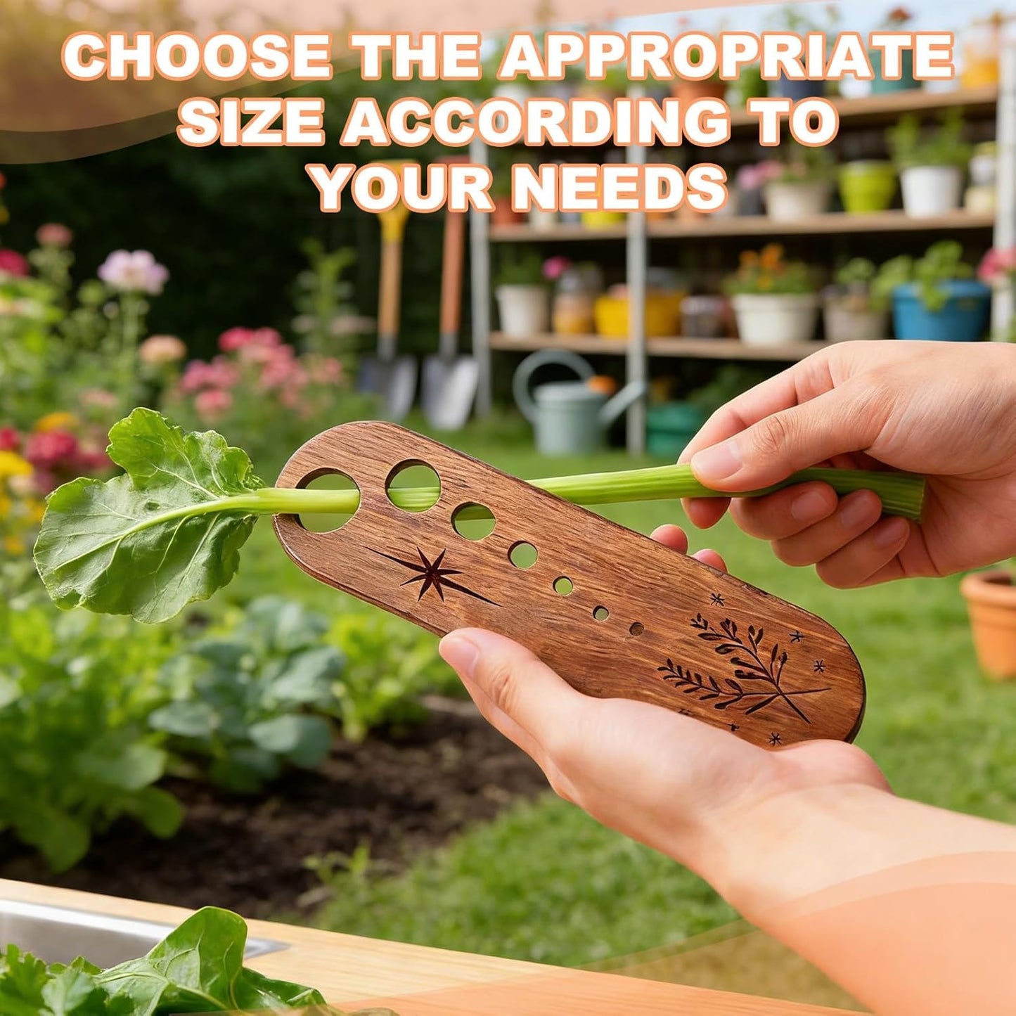 2Pcs Wooden Stripper Vegetable Leaf Separator, Herb Stripper Tool Supplies, Handmade Wood 7 Hole Different Sizes Elegant Kitchen Tool, Gifts for the Kitchen Suitable for Home