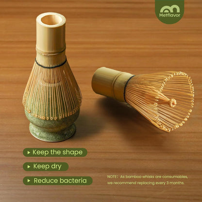 Matcha Whisk Set, Ceramic Bowl Matcha Kit & Handcrafted Bamboo Chasen, Complete 5 Pcs Matcha Set Whisk and Bowl, Stainless Steel Sifter, Bamboo Scoop & Holder for Matcha Lovers