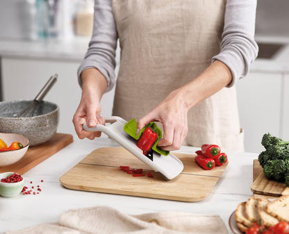 Joseph Joseph Duo Multi-Grip Mandoline, Fruit and Vegetable Slicer with Precision Food Grip, White