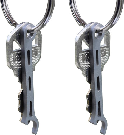 Gear Infusion Brew Soldier Bottle Opener - Thin Titanium Bottle Opener with Key Ring - Made in the USA (Sandblasted)