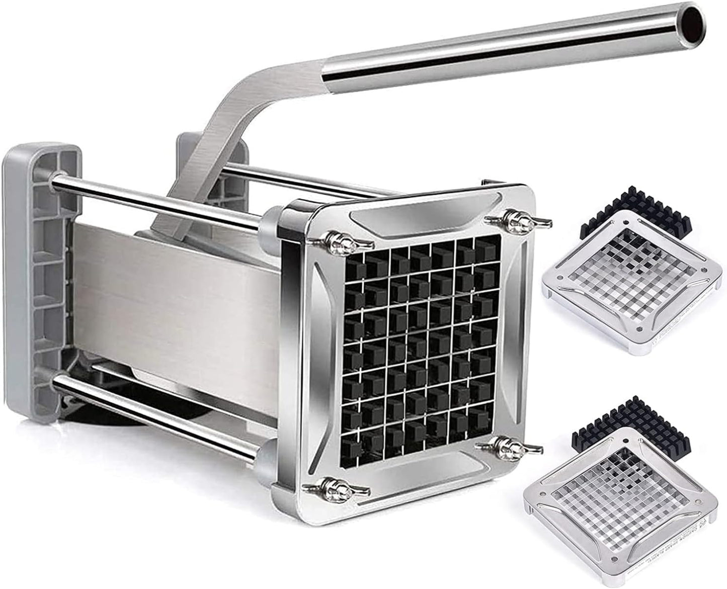 French Fry Cutter, Sopito Professional Potato Cutter Stainless Steel with 1/2-Inch and 3/8-Inch Blade Great for Potatoes Carrots Cucumbers