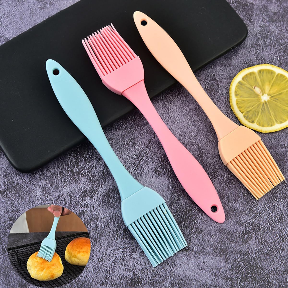 5 PCS Small Silicone Brush Cooking Oil Brush Food Brushes for BBQ Grill Kitchen Cakes Baking Brushes