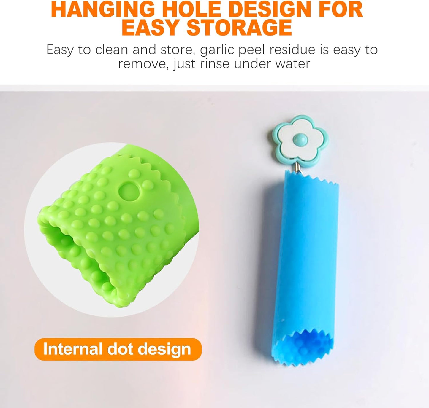 CoguZed 3pcs Silicone Garlic Peeler Tube Roller, Effortless Skin Remover, Garlic Roller, Garlic Rocker, Easy-Clean for Kitchen, Premium Durable Design