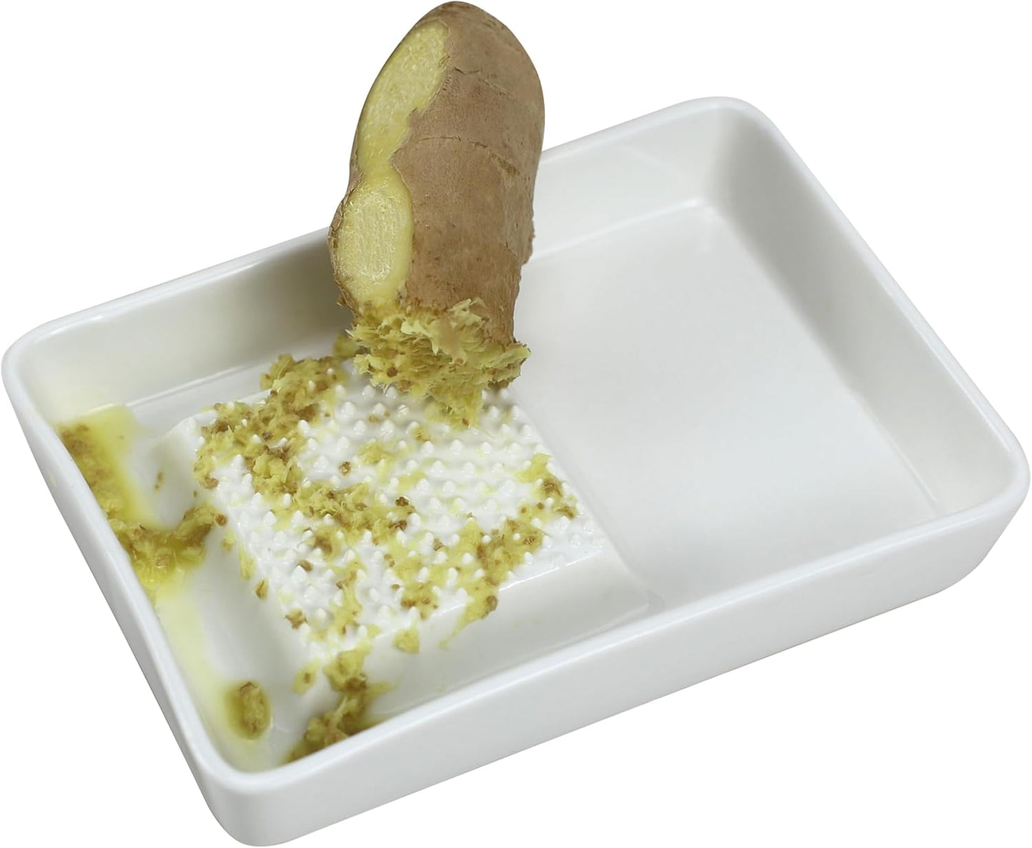 EIKS Ceramics Grater Plate for Ginger Garlic Wasabi Daikon Fruits Root Vegetable Cooking Preparation (Spade-shaped)