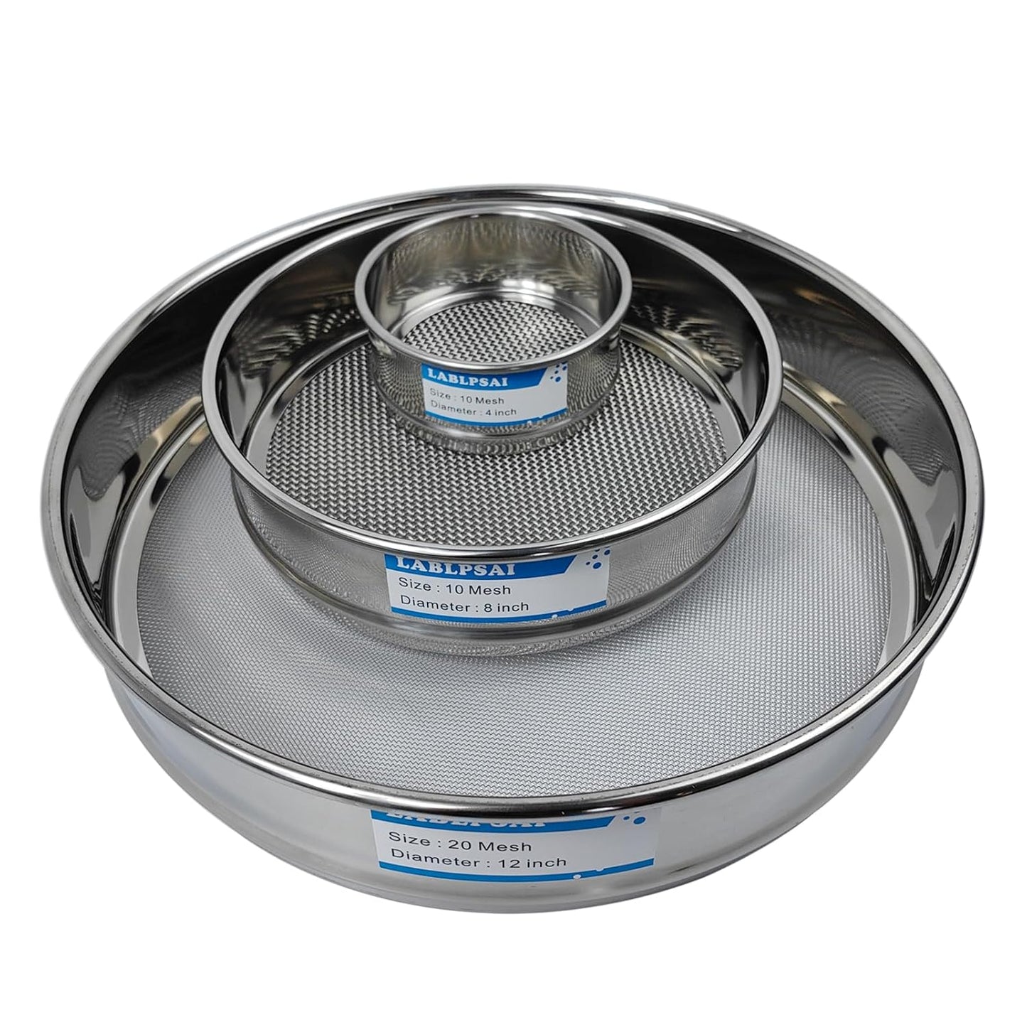 325 Mesh Lab Sieves 4" Diameter 304 Stainless Steel Wire Cloth Test Sieve for Industrial Laboratory Home