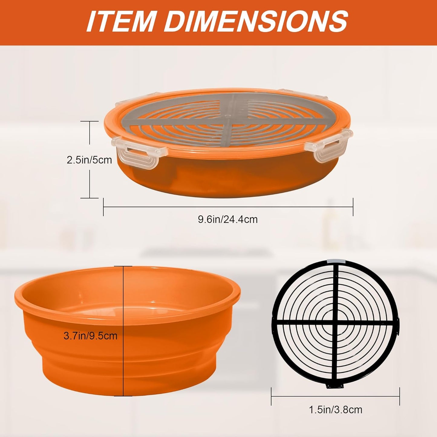 FJNATINH Collapsible Batter Bowl - Mess Free Better Breader Shaker Bowl with Lid Breading Shaker Container - Great for Fried Fish, Fried Chicken, Onion Rings, Wings & More,No Leak,Easy to Store