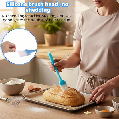 Silicone Basting Pastry Brush, 10.35 Inch, Blue, Food Grade, Heat Resistant -30°C to 230°C, No Bristle Loss, for Baking, BBQ, and Cooking