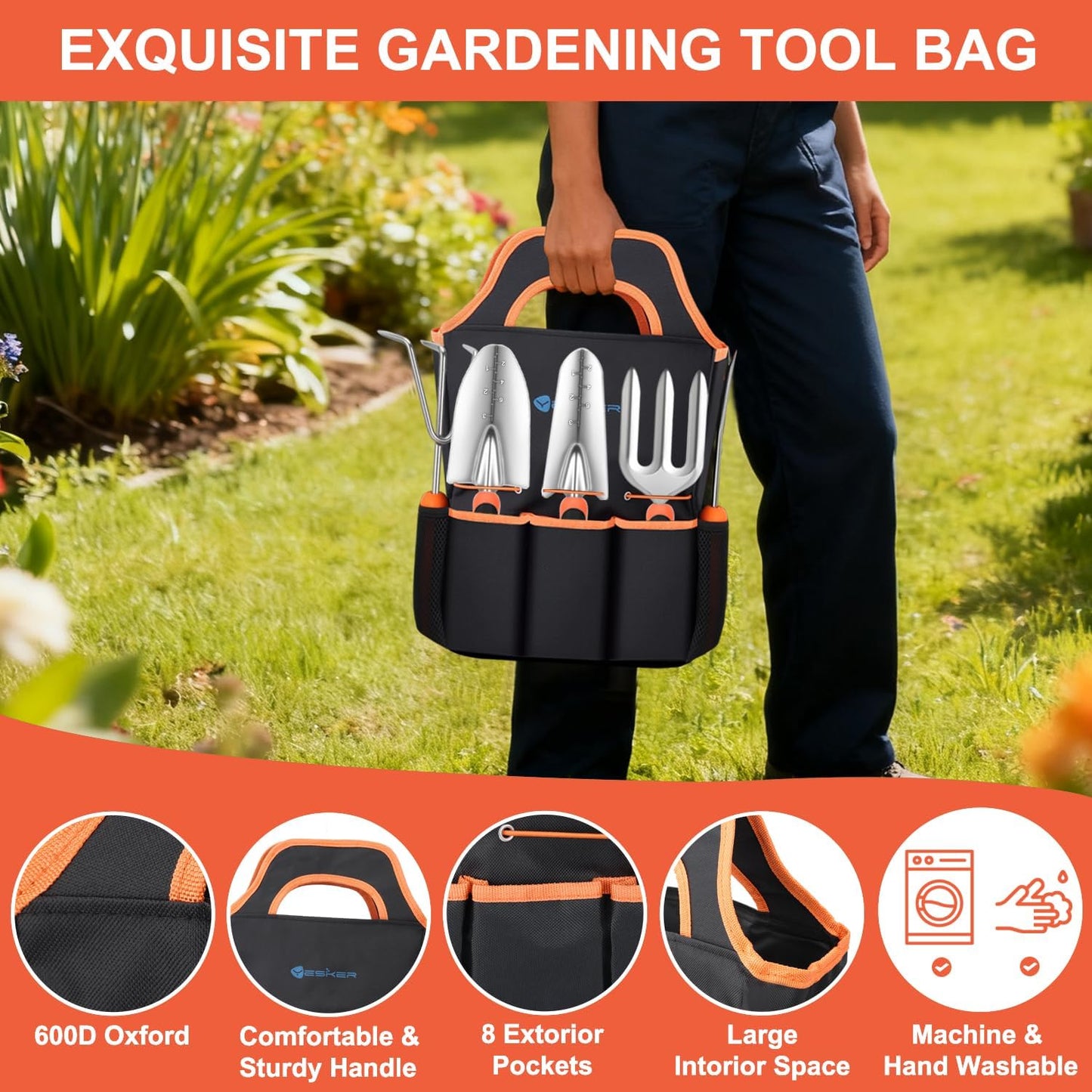 Yesker Pruning Shears Garden Shears 7.8" Professional Garden Scissors Sharp 65 Manganese Steel Blade Heavy Duty Clippers Hand Pruners for Cutting Fresh Flowers Branch Plant Trimming Gardening Tools