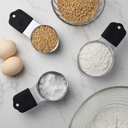 Magnetic Measuring Cups and Spoons Set Including 7 Stainless Steel Heavy Duty Measuring Cup 8 Double Sided Measuring Spoons with 1 Leveler for Dry and Liquid Ingredients (Color)